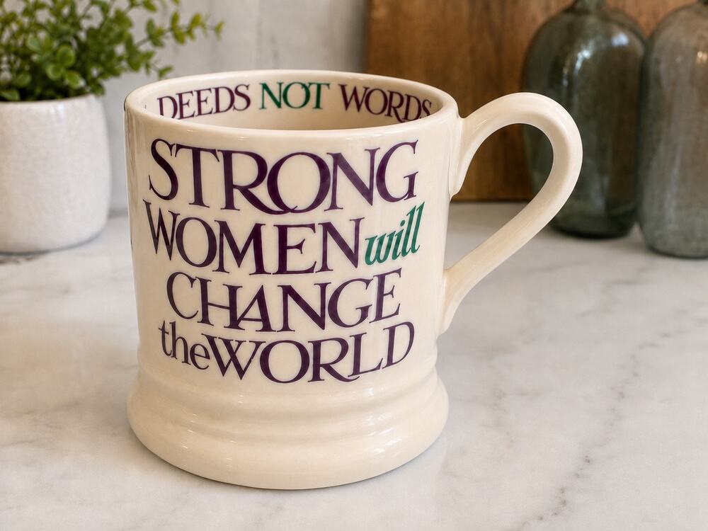 Emma Bridgewater Purple Toast Strong Women Change World Half Pint Mug England
